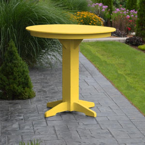 A & L Furniture Recycled Plastic Round Bar Table Bar Table 33" / Aruba Blue / No