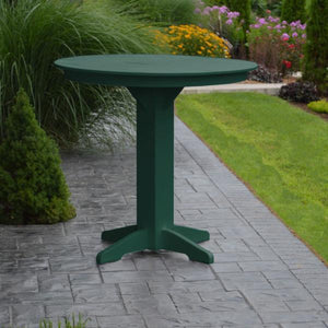 A & L Furniture Recycled Plastic Round Bar Table Bar Table 33" / Aruba Blue / No