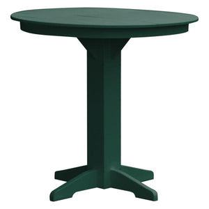 A & L Furniture Recycled Plastic Round Bar Table Bar Table 44" / Turf Green / No