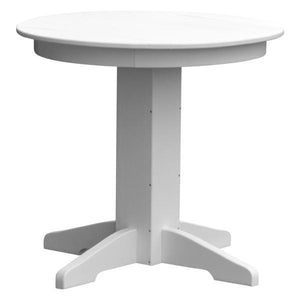 A & L Furniture Recycled Plastic Round Dining Table Table 33" / White