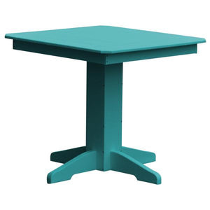 A & L Furniture Recycled Plastic Square Dining Table Table 33" / Aruba Blue