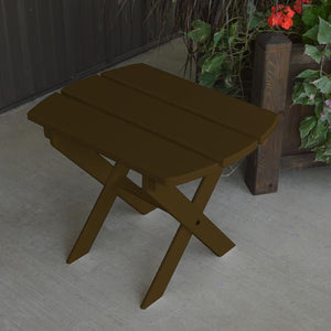 A & L Furniture Solid Knotfree Yellow Pine Folding Oval End Table Table Coffee