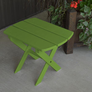 A & L Furniture Solid Knotfree Yellow Pine Folding Oval End Table Table Lime Green