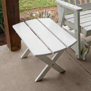 A & L Furniture Solid Knotfree Yellow Pine Folding Oval End Table Table Unfinished