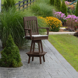 Traditional Swivel Bar Chair with Arms - The Charming Bench Company