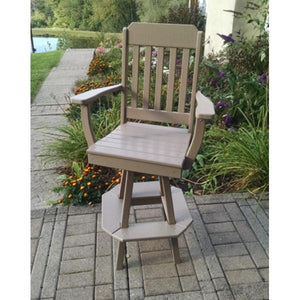 Traditional Swivel Bar Chair with Arms - The Charming Bench Company