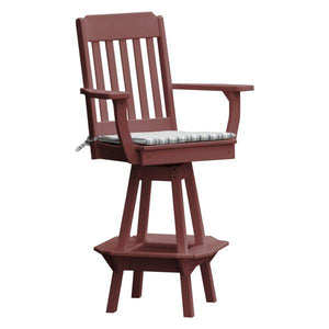 Traditional Swivel Bar Chair with Arms - The Charming Bench Company