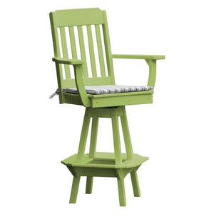 Traditional Swivel Bar Chair with Arms - The Charming Bench Company