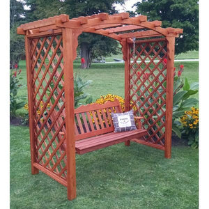 A & L Furniture Western Red Cedar Jamesport Arbor & Swing Porch Swings 5ft / Unfinished