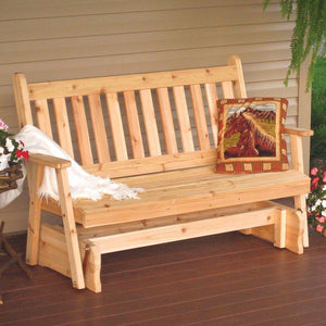 A & L Furniture Western Red Cedar Traditional English Glider Gliders 4ft / Unfinished