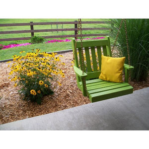 A & L Furniture Yellow Pine 2ft Traditional English Chair Swing Swings Unfinished