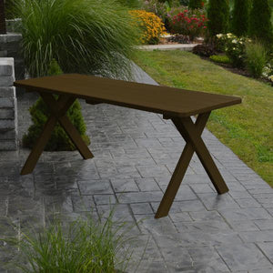 A & L Furniture Yellow Pine Crossleg Table – Size 4ft & 5ft Outdoor Tables 4ft / Coffee / No