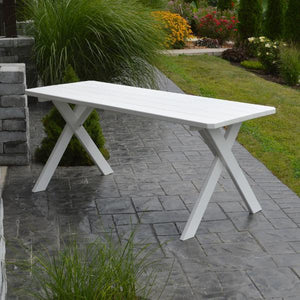 A & L Furniture Yellow Pine Crossleg Table – Size 4ft & 5ft Outdoor Tables 4ft / White / No