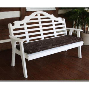 A & L Furniture Yellow Pine Marlboro Garden Bench Garden Benches 4ft / Unfinished