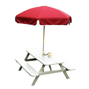 Yellow Pine Picnic Table with Attached Benches - The Charming Bench Company