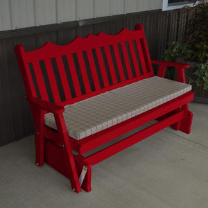 A & L Furniture Yellow Pine Royal English Deluxe Glider Gliders 4ft / Tractor Red