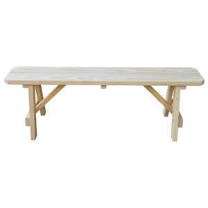 A & L Furniture Yellow Pine Traditional Bench Picnic Bench 2ft / Unfinished