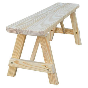 A & L Furniture Yellow Pine Traditional Bench Picnic Bench 2ft / Unfinished