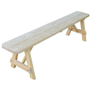 A & L Furniture Yellow Pine Traditional Bench Picnic Bench 2ft / Unfinished