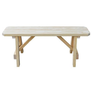 A & L Furniture Yellow Pine Traditional Bench – Size 5ft, 6ft, 8ft Picnic Bench 5ft / Unfinished