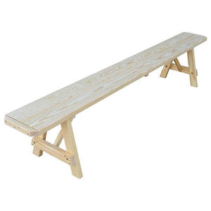 A & L Furniture Yellow Pine Traditional Bench – Size 5ft, 6ft, 8ft Picnic Bench 5ft / Unfinished