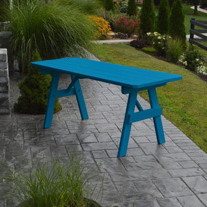 A & L Furniture Yellow Pine Traditional Table Only – Size 6ft and 8ft Table 6ft / Caribbean Blue / No