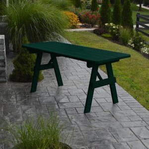 A & L Furniture Yellow Pine Traditional Table Only – Size 6ft and 8ft Table 6ft / Dark Green / No