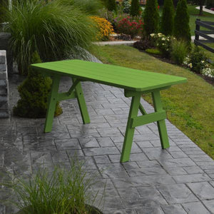 A & L Furniture Yellow Pine Traditional Table Only – Size 6ft and 8ft Table 6ft / Lime Green / No