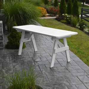 A & L Furniture Yellow Pine Traditional Table Only – Size 6ft and 8ft Table 6ft / White / No
