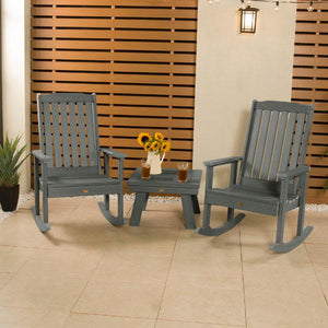 Adirondack 2 Lehigh Rocking Chairs with Side Table Conversation Set