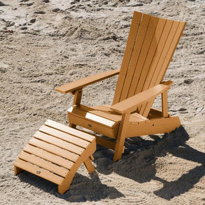 Adirondack Manhattan Beach Chair with Folding Ottoman Conversation Set
