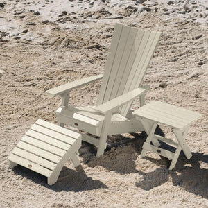 Adirondack Manhattan Beach Chair with Folding Side Table & Ottoman Conversation Set