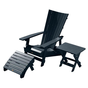 Adirondack Manhattan Beach Chair with Folding Side Table & Ottoman Conversation Set