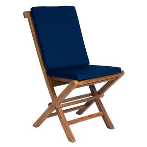 All Things Cedar 7-Piece Oval Folding Chair Set & Cushion dining set Blue