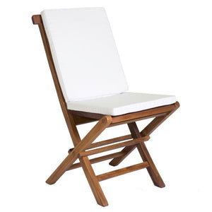All Things Cedar 7-Piece Oval Folding Chair Set & Cushion dining set White