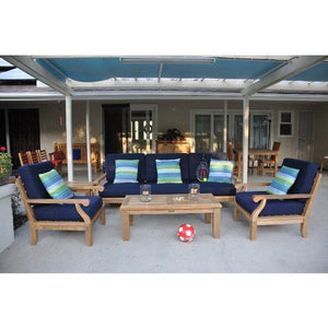 Anderson Teak Riviera Luxe 7-Pieces Modular Set With Rectangular Table B Seating Set