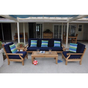 Anderson Teak Riviera Luxe 7-Pieces Modular Set With Rectangular Table B Seating Set