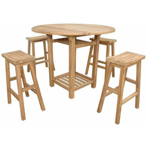 Anderson Teak Seacrest Alpine Rectangular 5-Pieces Counter Table Set Bar Set