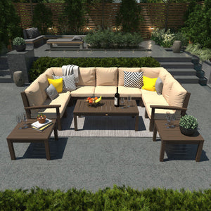 Bespoke Deep Seating 12 pc Sectional Sofa Set with Conversation and 2 Side Table Sectional Set