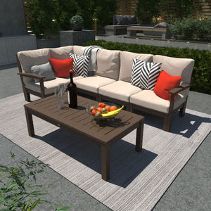 Bespoke Deep Seating 6 pc Sectional Set with Conversation Table Sectional Set