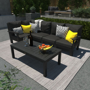 Bespoke Deep Seating 6 pc Sectional Set with Conversation Table Sectional Set