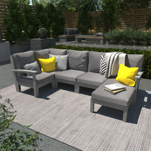 Bespoke Deep Seating 6 pc Sectional Set with Ottoman Sectional Set