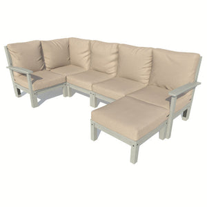 Bespoke Deep Seating 6 pc Sectional Set with Ottoman Sectional Set Dune / Coastal Teak