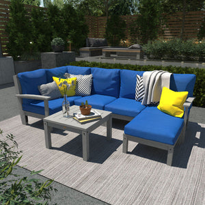 Bespoke Deep Seating 7 pc Sectional Set with Ottoman and Side Table Sectional Set