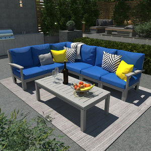 Bespoke Deep Seating 7 pc Sectional Sofa Set with Conversation Table