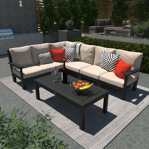 Bespoke Deep Seating 7 pc Sectional Sofa Set with Conversation Table