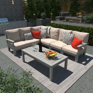 Bespoke Deep Seating 7 pc Sectional Sofa Set with Conversation Table