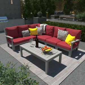 Bespoke Deep Seating 7 pc Sectional Sofa Set with Conversation Table