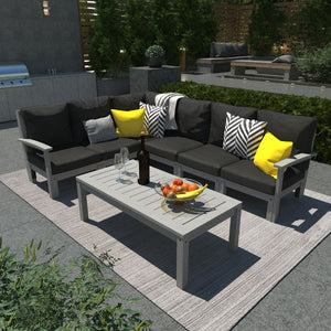 Bespoke Deep Seating 7 pc Sectional Sofa Set with Conversation Table