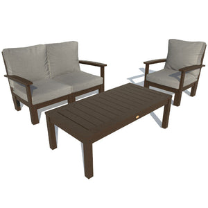 Bespoke Deep Seating Loveseat, Chair and Conversation Table Chair Stone Gray / Weathered Acorn